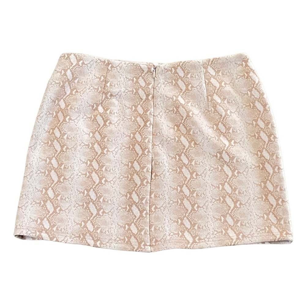 Honey Belle Tan Snakeskin Mini Skirt Large New Stretch Boho Y2K Festival Style - Picture 2 of 6